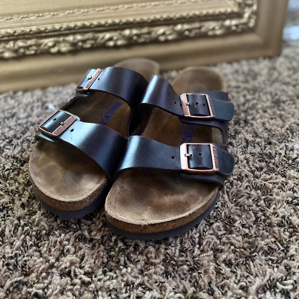 dark brown birkenstock sandals